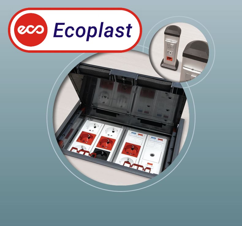 Ecoplast: системы розеточных лючков и напольных колонн